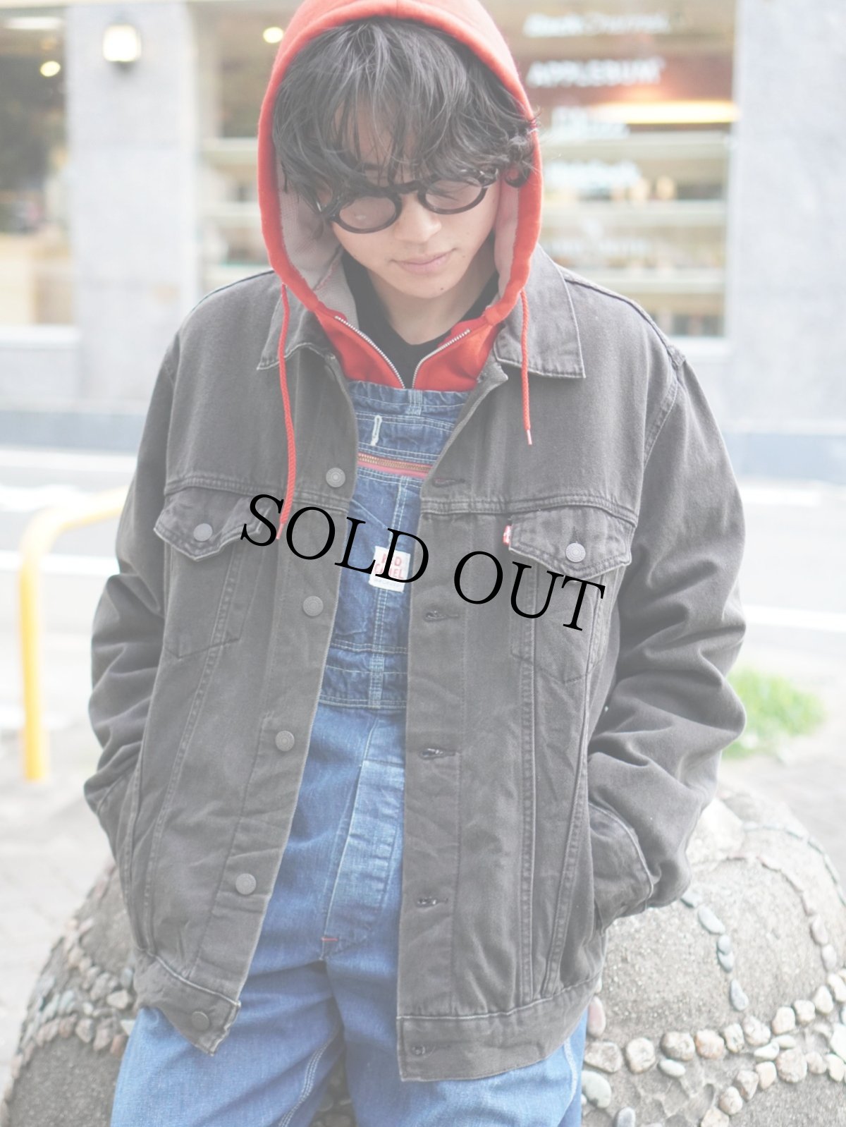 画像2: Levi's 77380 ブラックデニムジャケット L (2)