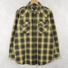 画像1: PENDLETON "FRONTIER" オンブレーチェック柄 ウエスタンシャツ M (1)