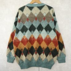 画像2: 90's SUSPENSE ITALY製 アーガイル柄 アルパカウールニットセーター SIZE56 (2)