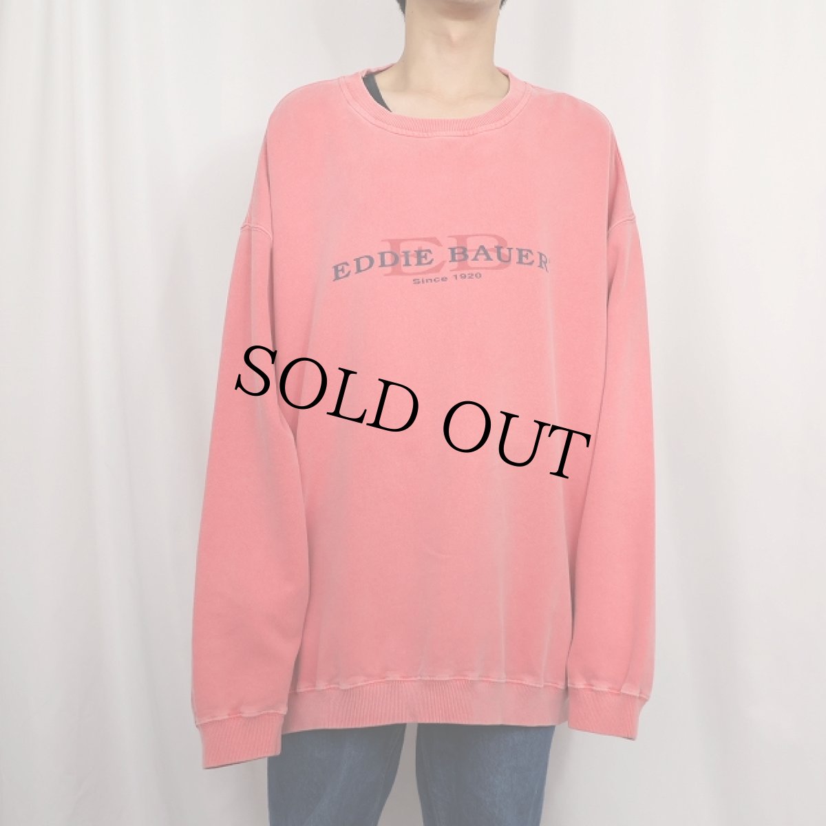 画像2: 90's Eddie Bauer EBTEK "Calvin Klein" パロディプリントスウェット XXL (2)
