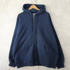 画像1: 90〜2000's Hanes 無地 スウェットジップパーカー NAVY XL (1)