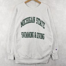 画像1: 90's Champion REVERSE WEAVE USA製 "MICHIGAN STATE SWIMMING & DIVING" プリントスウェット XXL (1)
