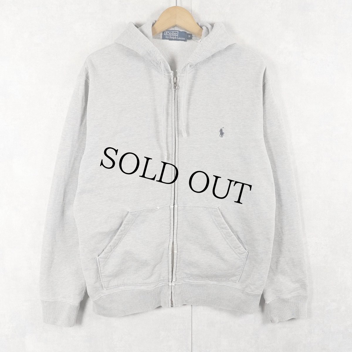 画像1: POLO Ralph Lauren ロゴ刺繍 コットンジップパーカー S (1)