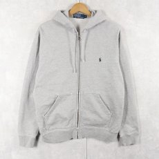 画像1: POLO Ralph Lauren ロゴ刺繡 コットンジップパーカー S (1)