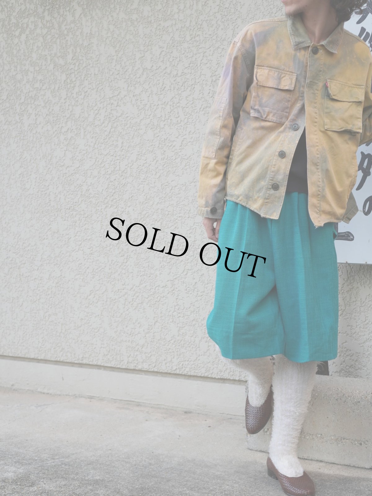 画像2: Levi's カットオフ ブリーチ加工 コットンジャケット L (2)