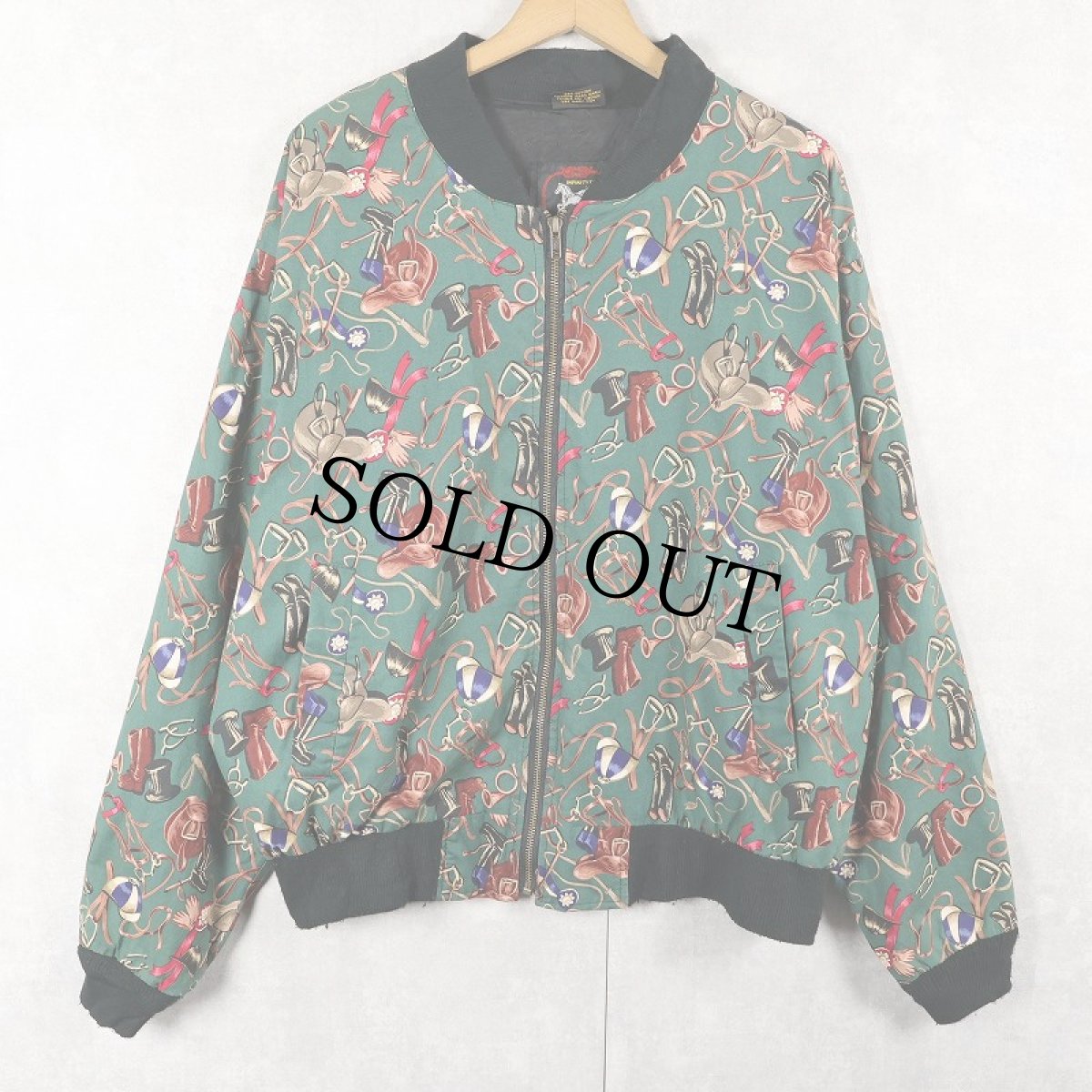 画像1: 80〜90's INFINITY CHIC USA製 馬具柄 コットンブルゾン ONE SIZE (1)