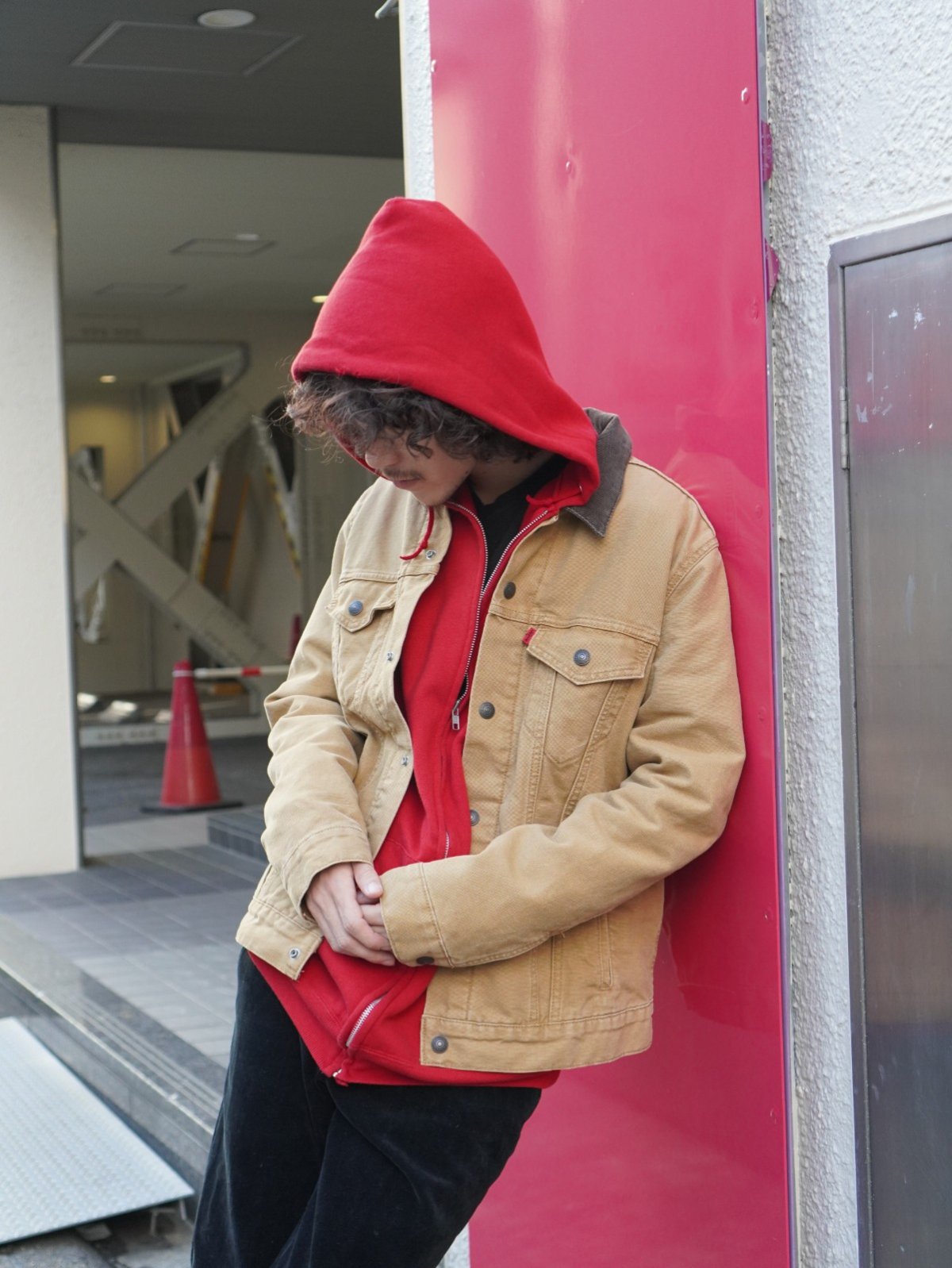 画像1: Levi's 72890 チェック柄ライナー コットンキャンバスジャケット M (1)