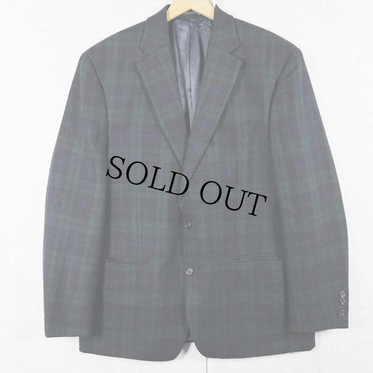 画像1: LAUREN RALPH LAUREN ブラックウォッチチェック柄 ウールテーラードジャケット SIZE42R (1)