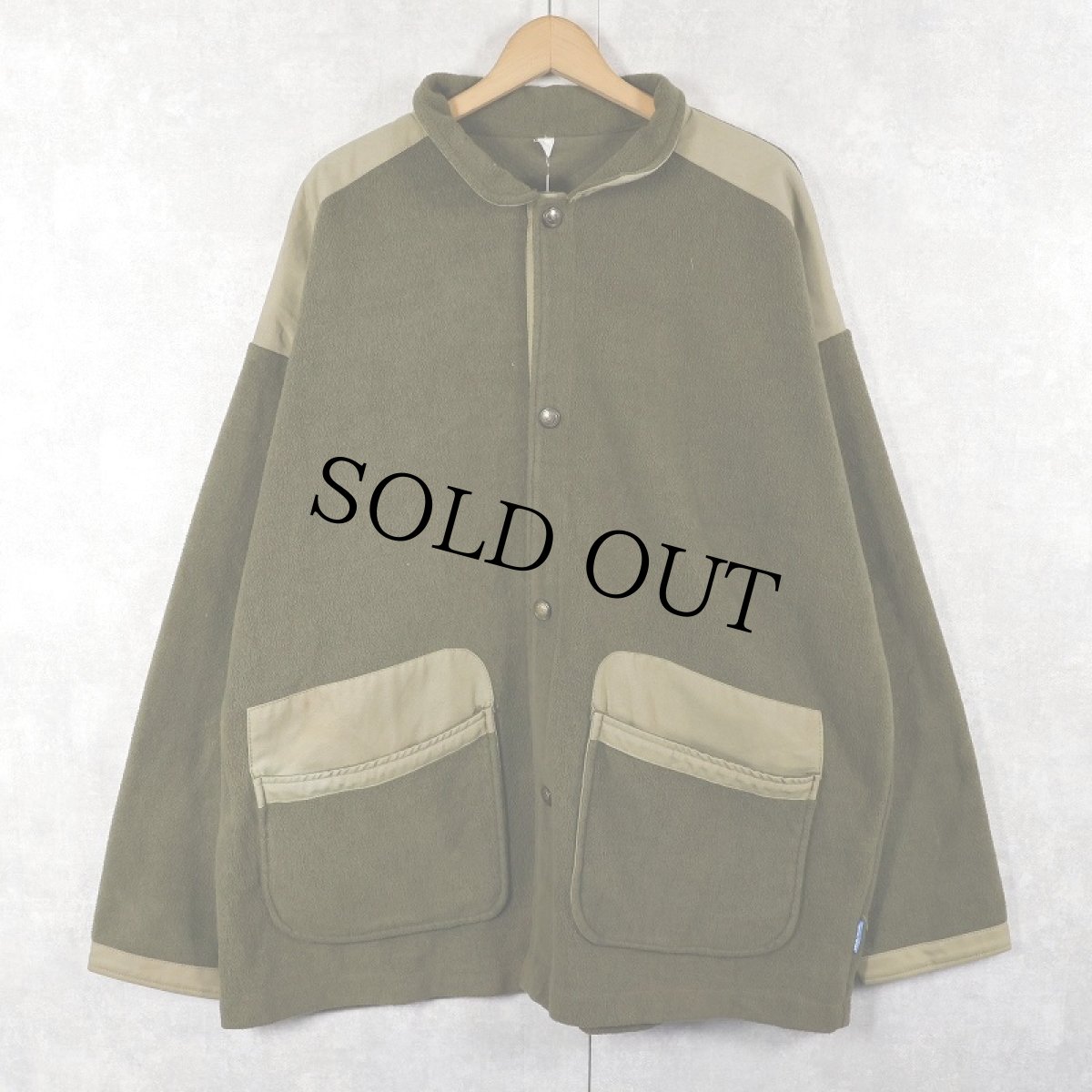 画像1: 切り替えデザイン フリースジャケット XXL (1)