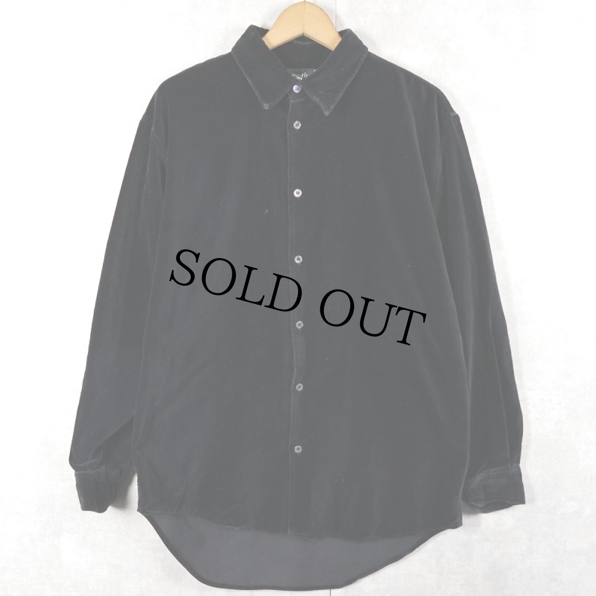 画像1: moto ベロアシャツ BLACK M (1)