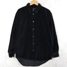 画像1: moto ベロアシャツ BLACK M (1)