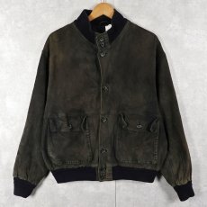 画像2: "A-1 TYPE" スエードレザージャケット BLACK SIZE58 (2)