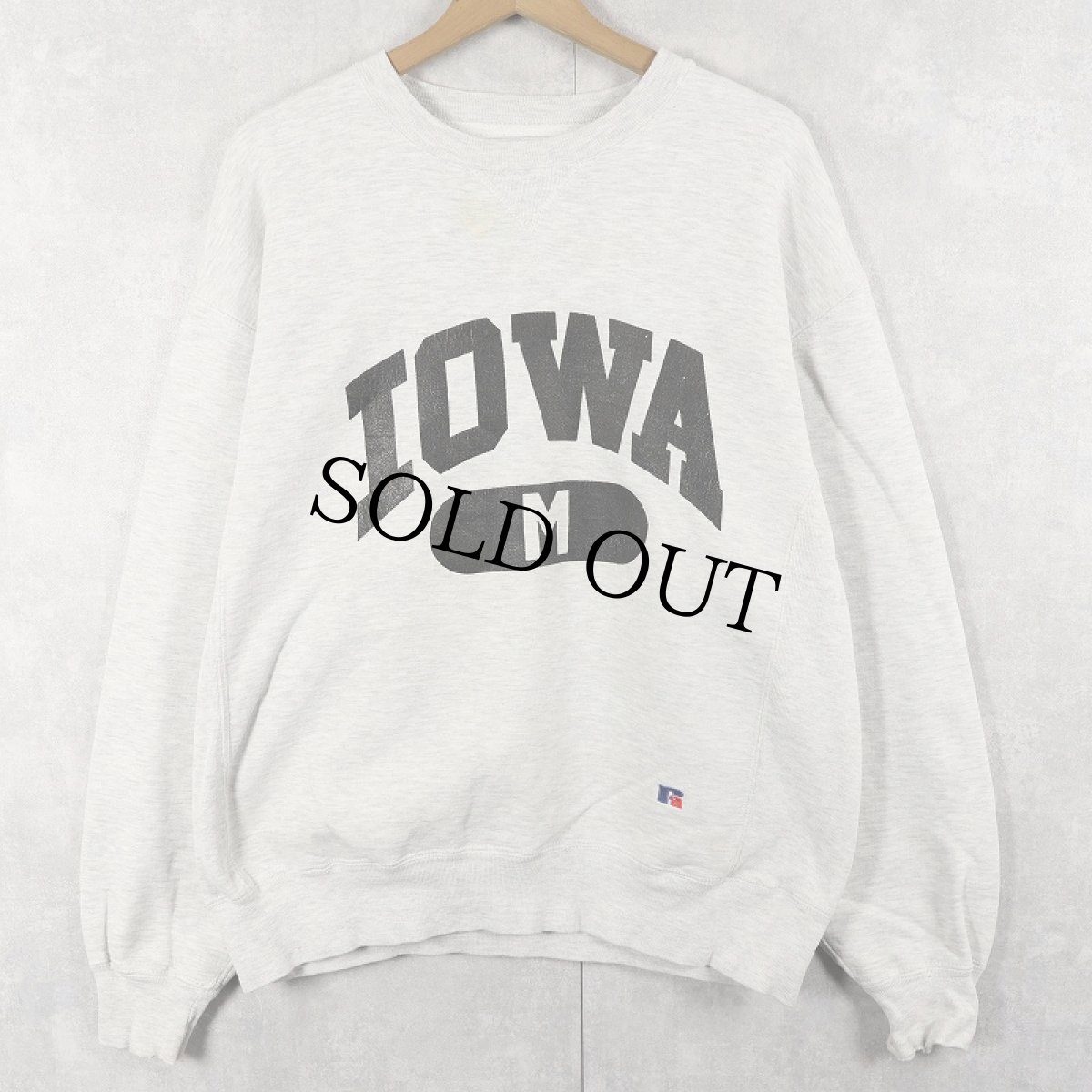 画像1: 90's RUSSELL ATHLETIC "PRO COTTON" USA製  前V プリントスウェット M (1)