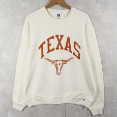 画像1: 80's RUSSELL ATHLETIC USA製 前V "TEXAS" プリントスウェット L (1)