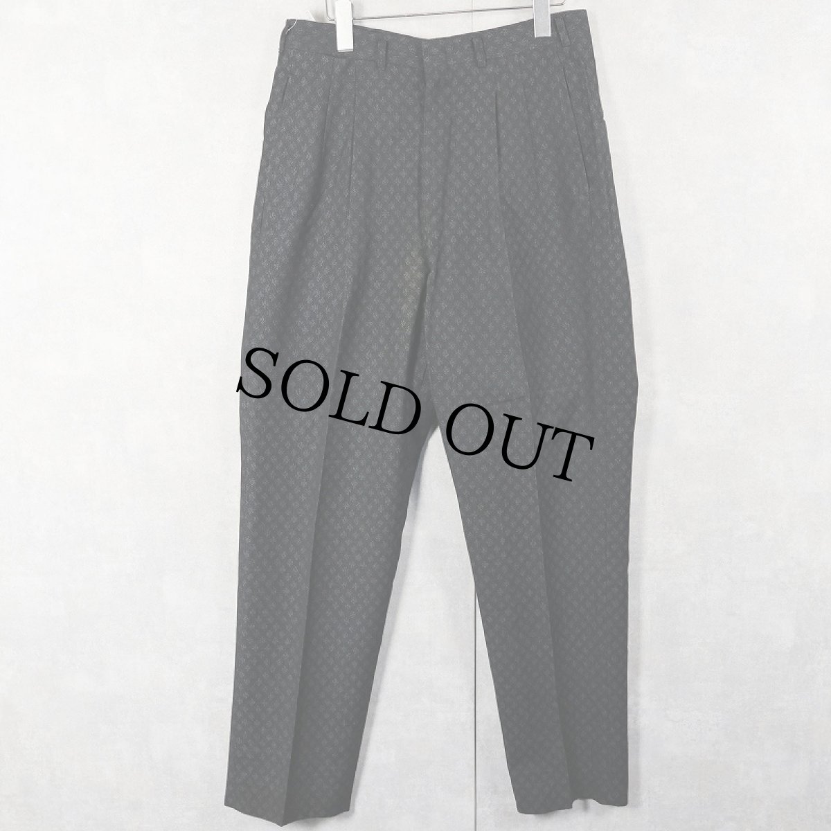 画像1: 50's 2タック ウールスラックス BLACK W32 (1)