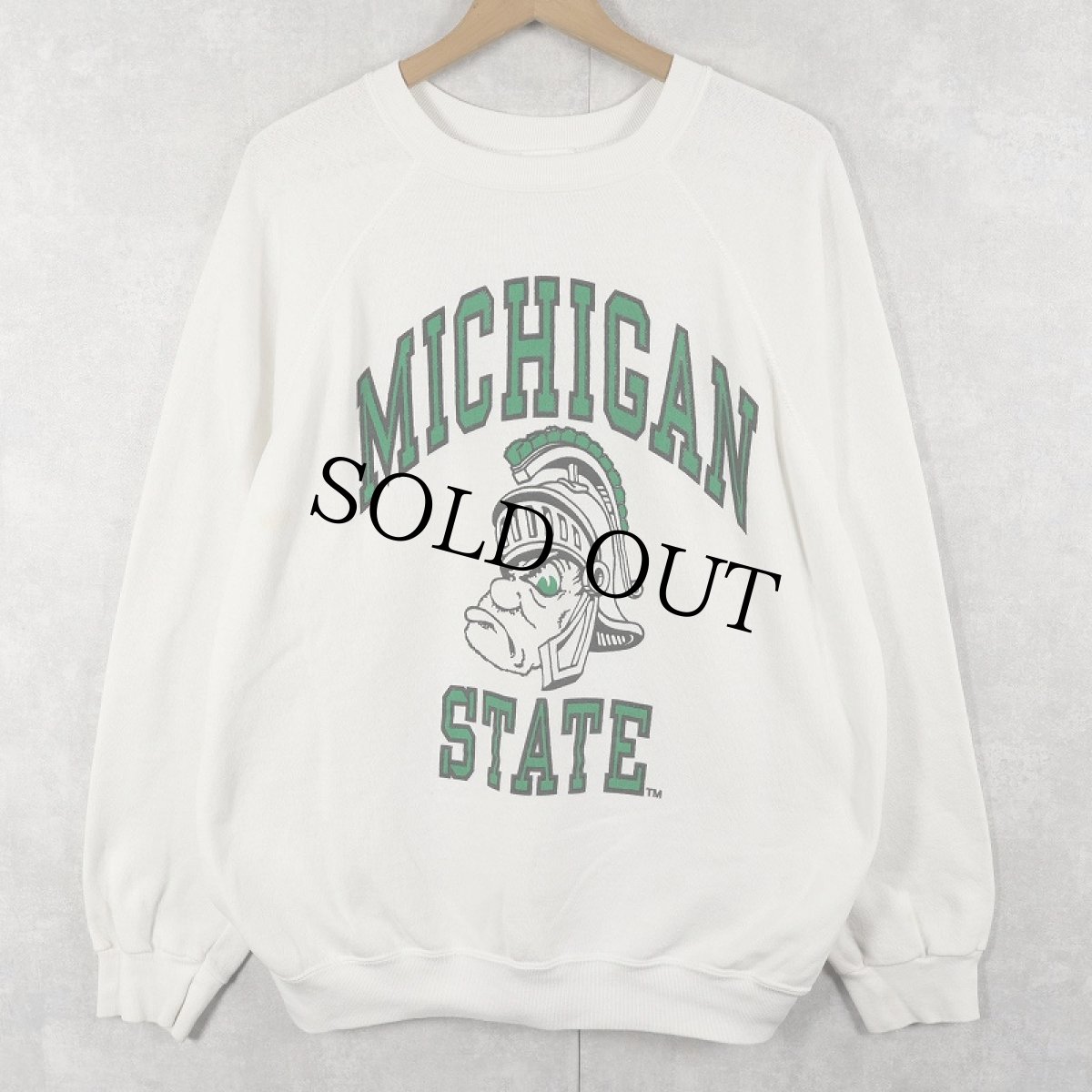 画像1: 90's Tultex "MICHIGAN STATE" 前V プリントスウェット XL (1)
