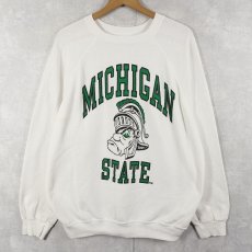 画像1: 90's Tultex "MICHIGAN STATE" 前V プリントスウェット XL (1)