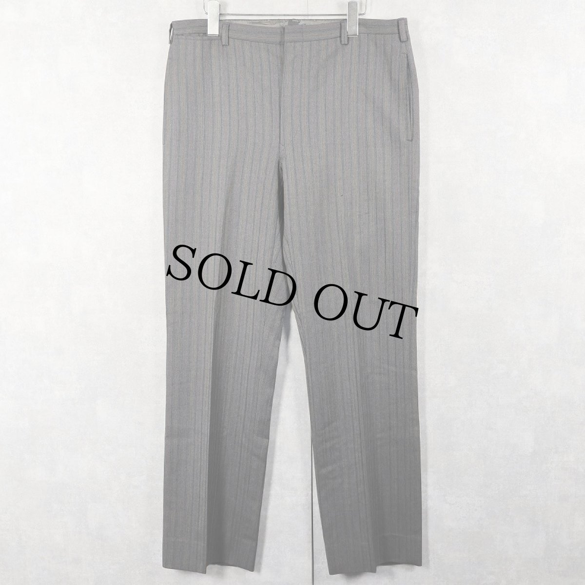 画像1: 50〜60's ヘリンボーン織り ウールスラックス W35 (1)