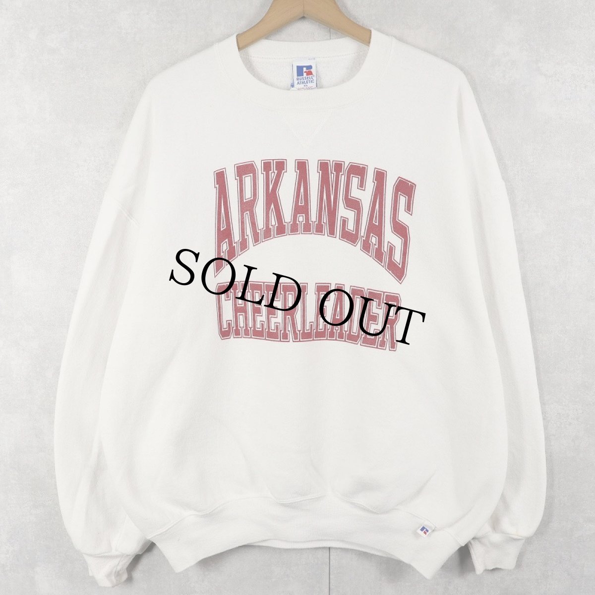 画像1: 90's RUSSELL ATHLETIC USA製 前V "ARKANSAS" プリントスウェット XL (1)