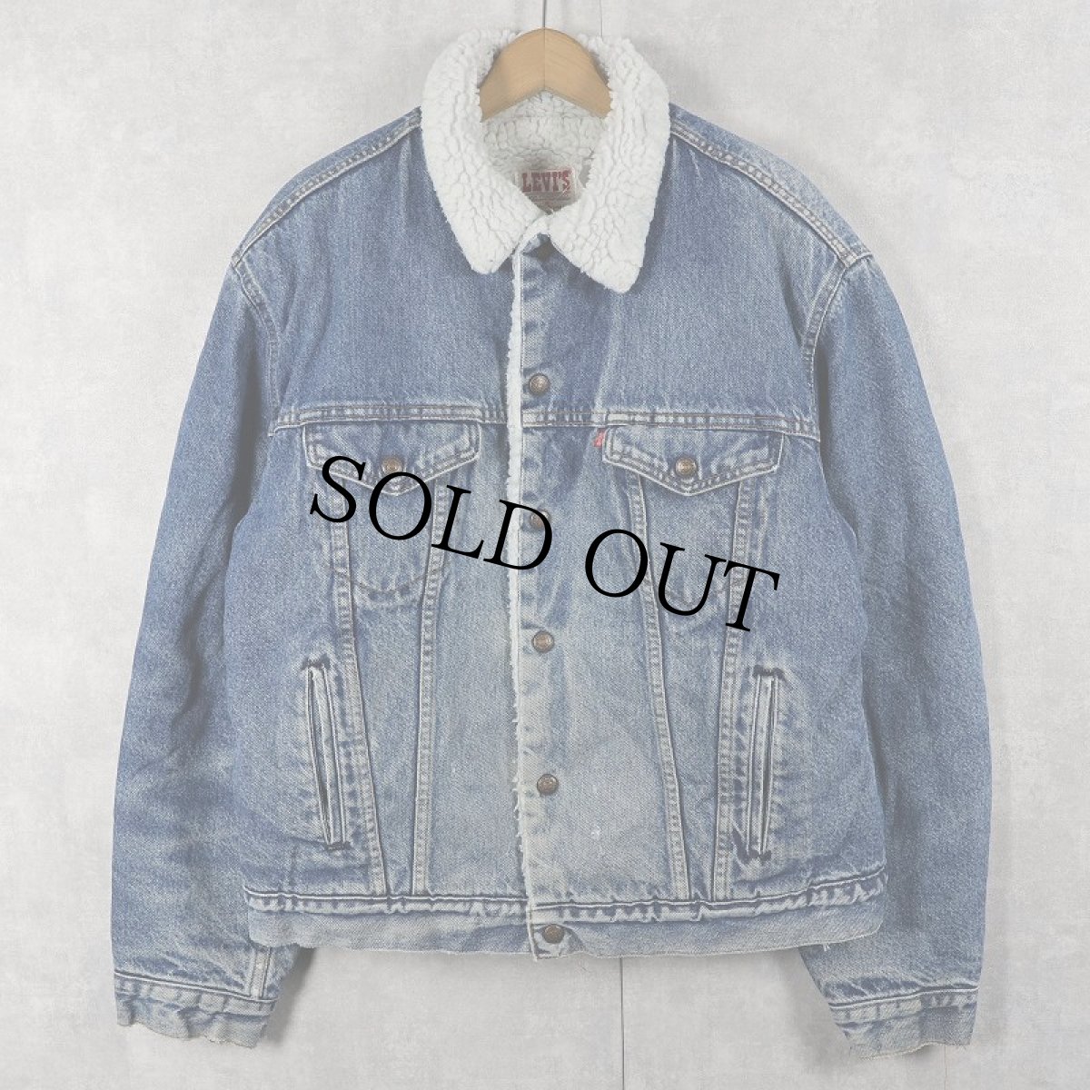 画像1: 80's Levi's USA製 ボアライナー デニムジャケット SIZE46L (1)