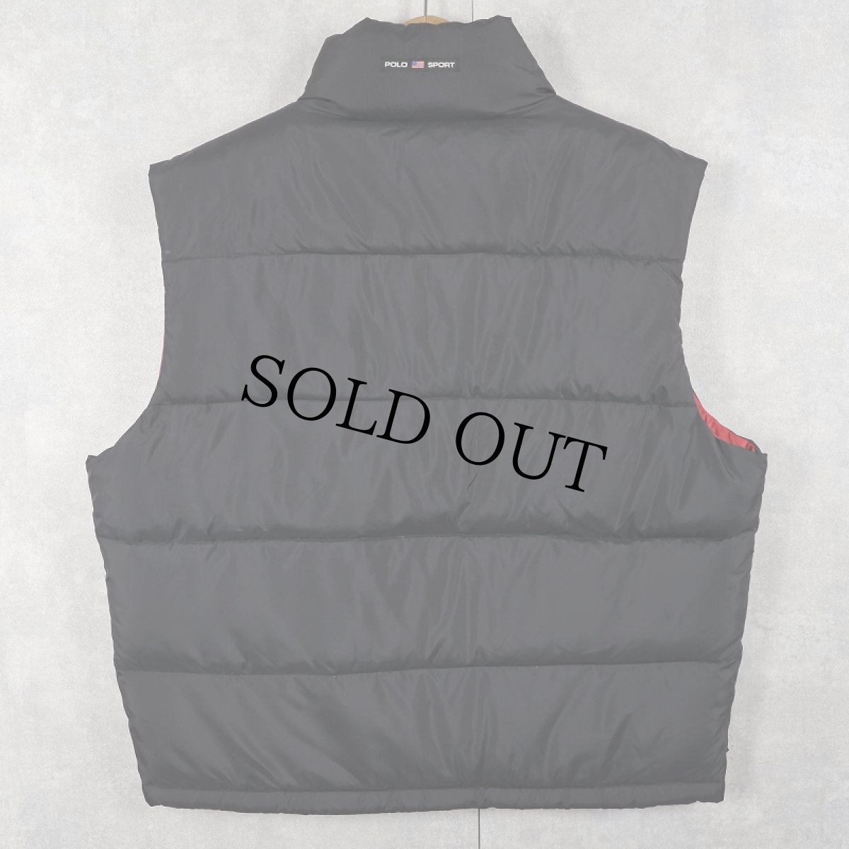 画像2: 90's POLO SPORT Ralph Lauren ロゴ刺繍 ダウンベスト BLACK L (2)