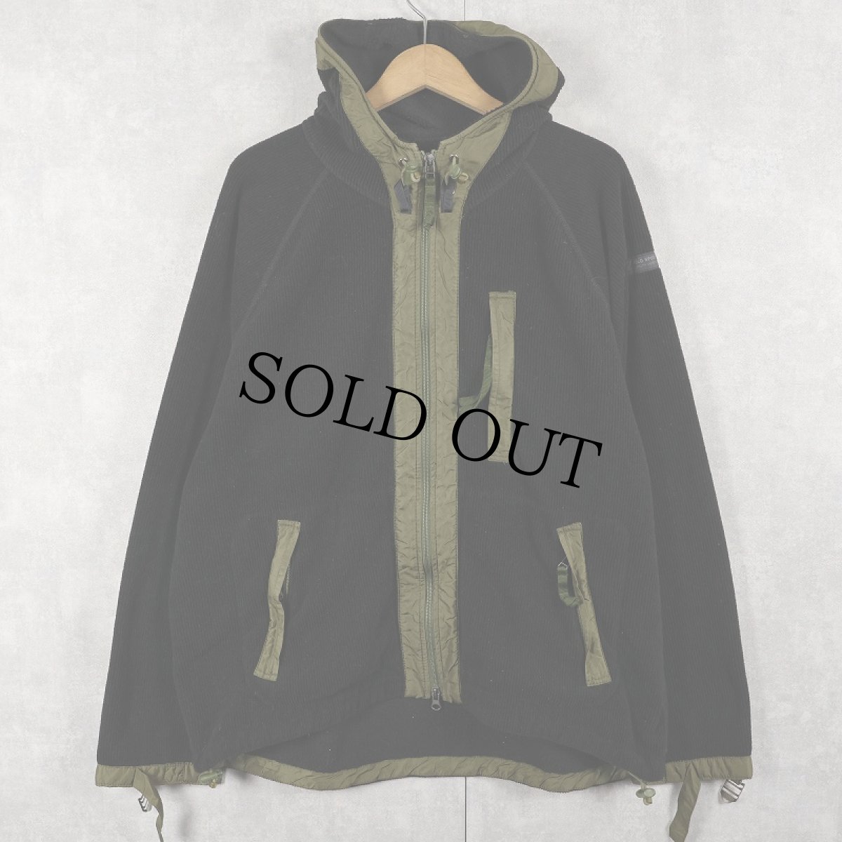 画像1: 90's POLO SPORT Ralph Lauren 太畝 フリースジップパーカー BLACK (1)