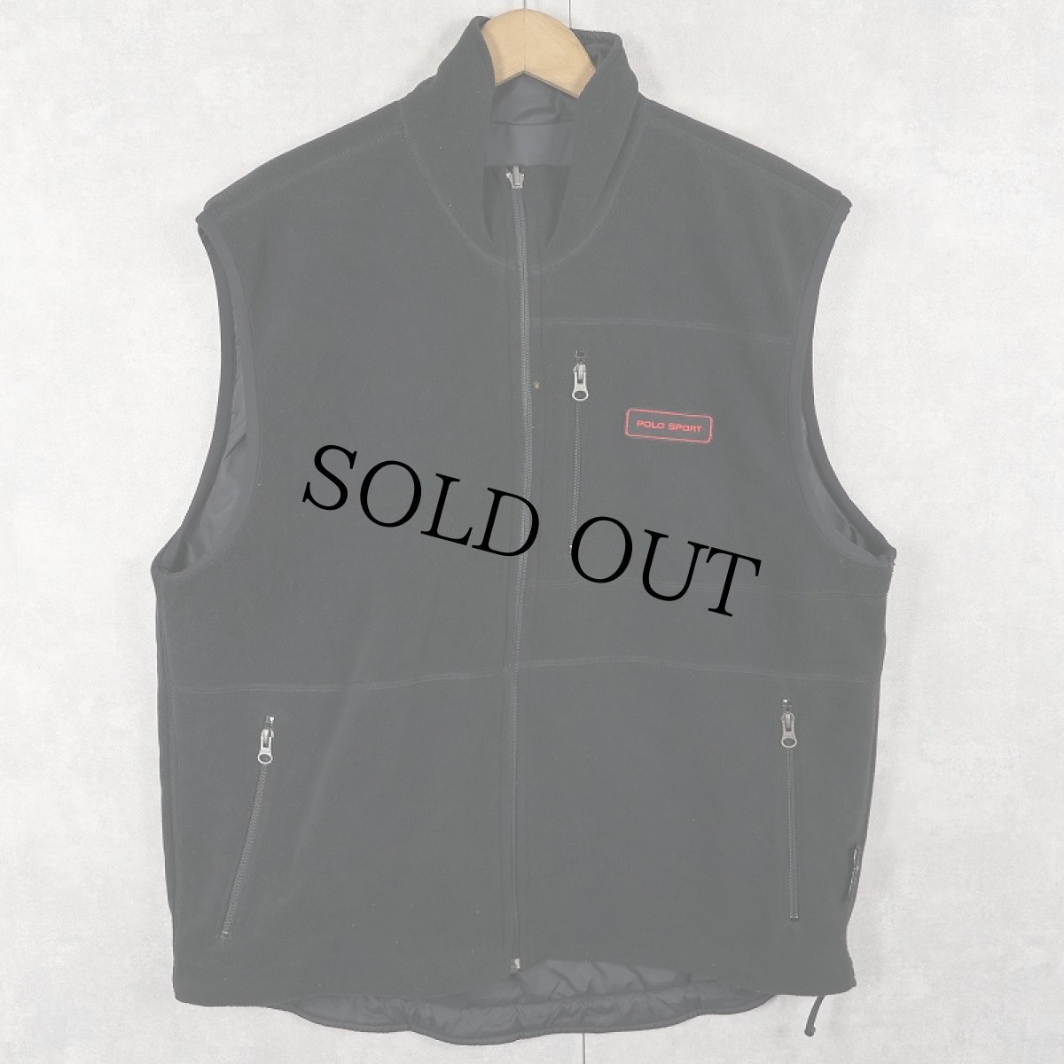 画像2: 90's POLO SPORT Ralph Lauren 裏フリース リバーシブル ソフトシェルベスト BLACK L (2)