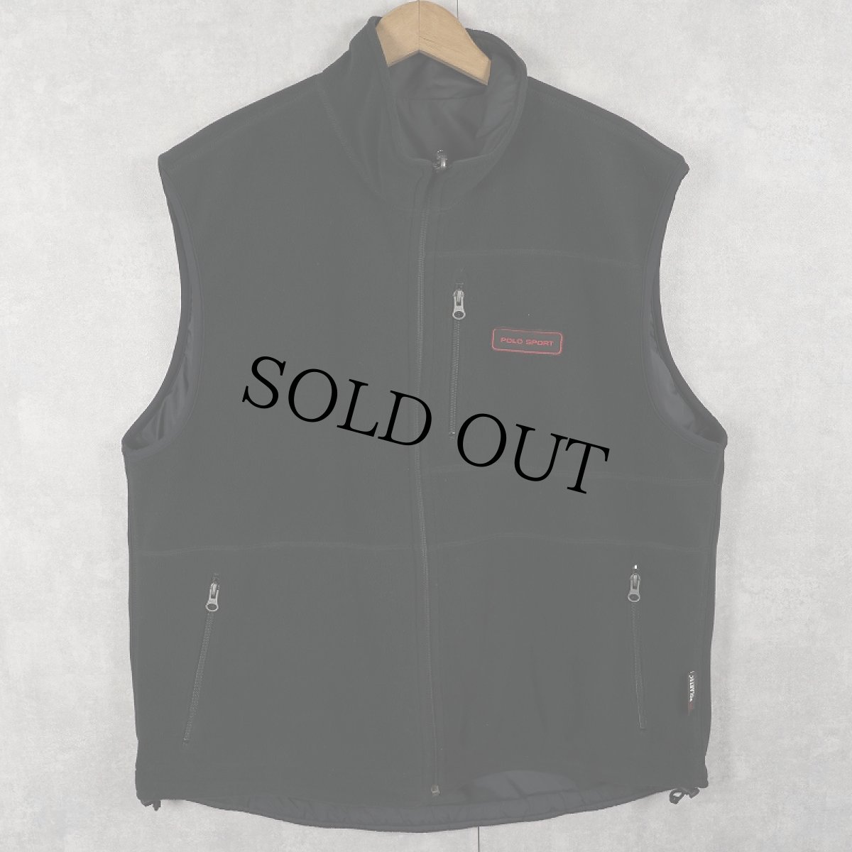 画像2: 90's POLO SPORT Ralph Lauren 裏フリース リバーシブル ソフトシェルベスト BLACK XL (2)