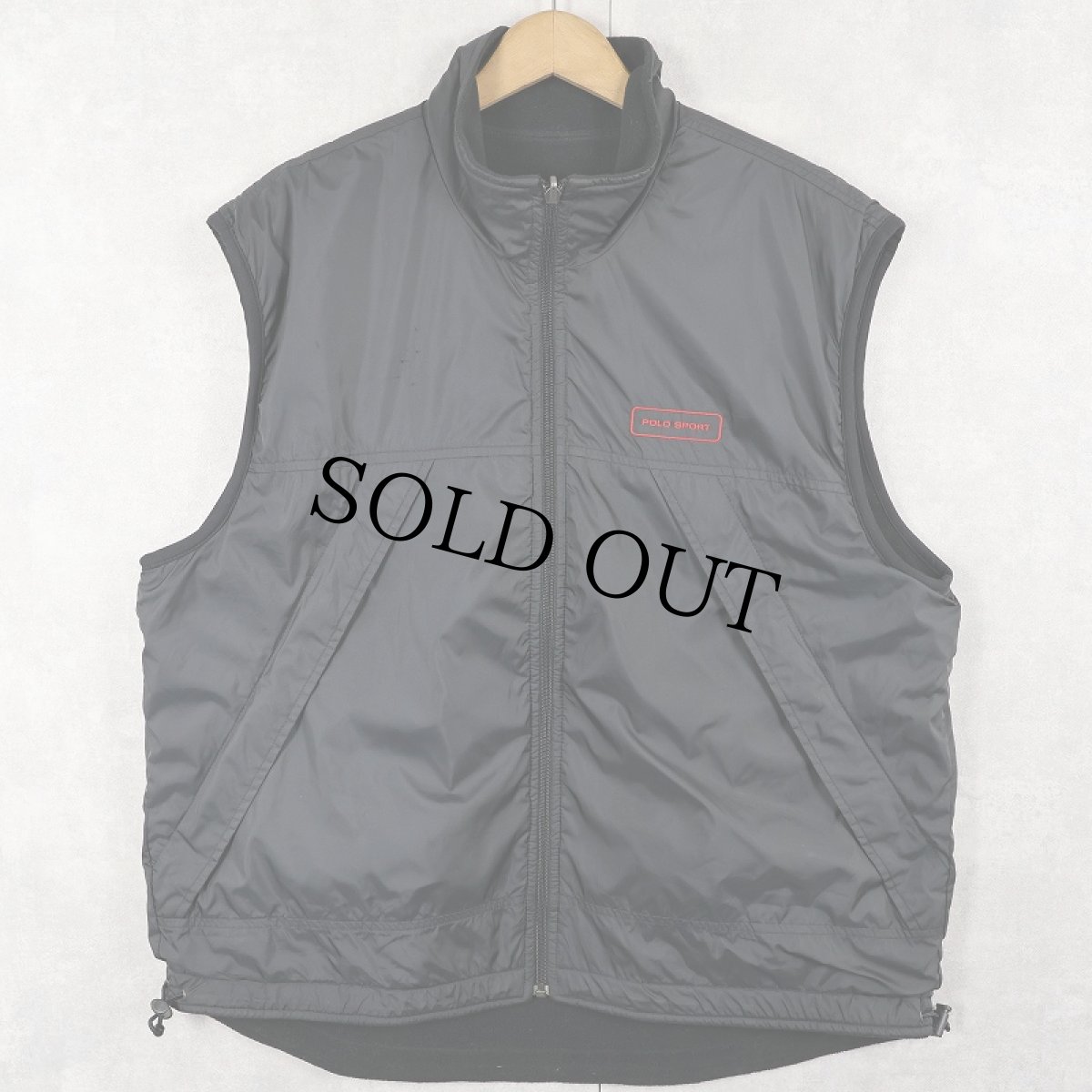 画像1: 90's POLO SPORT Ralph Lauren 裏フリース リバーシブル ソフトシェルベスト BLACK XL (1)