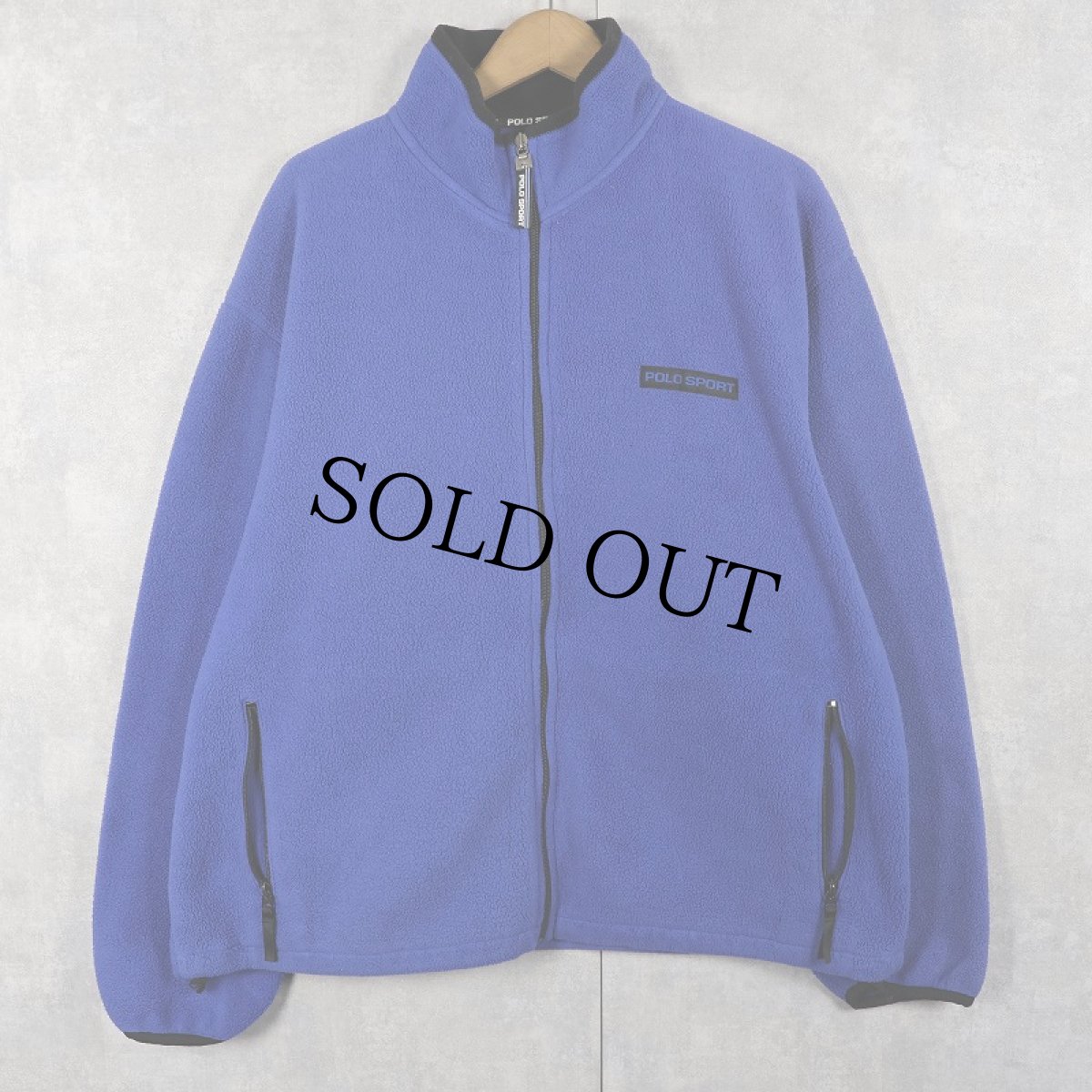 画像1: 90's POLO SPORT Ralph Lauren USA製 ロゴ刺繍 フリースジップジャケット XL (1)
