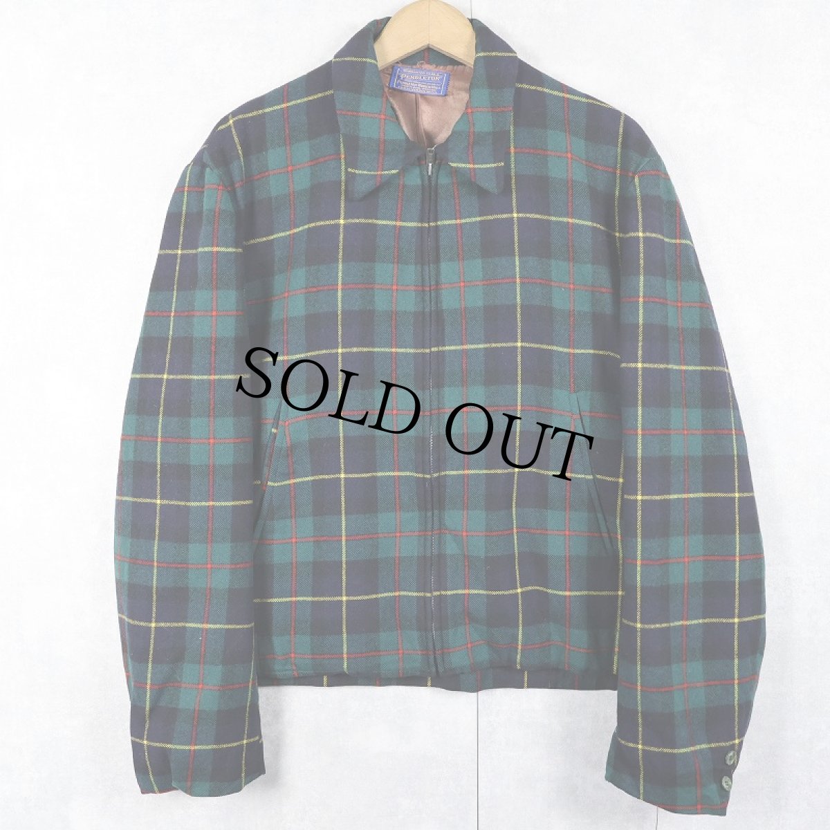 画像1: 60's PENDLETON チェック柄 ウールジップジャケット (1)