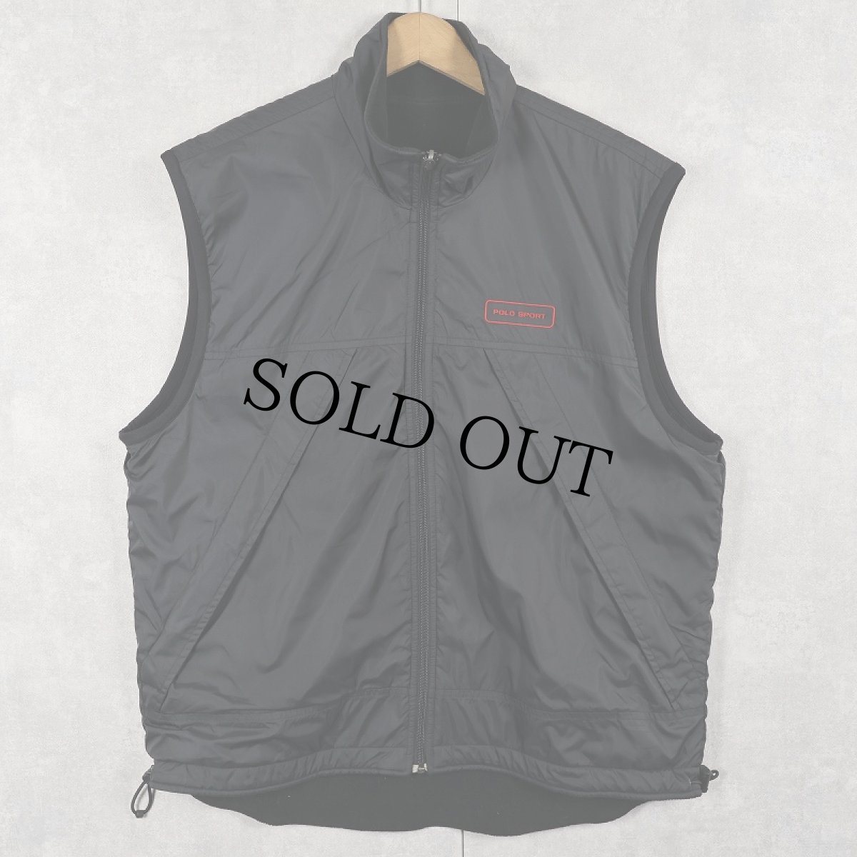 画像1: 90's POLO SPORT Ralph Lauren 裏フリース リバーシブル ソフトシェルベスト BLACK L (1)