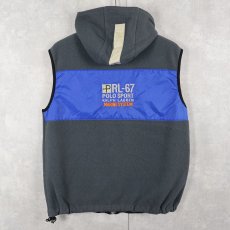 画像1: 90's POLO SPORT Ralph Lauren USA製 "RL-67 MARINE SYSTEM" フーデッド フリースジップベスト M (1)