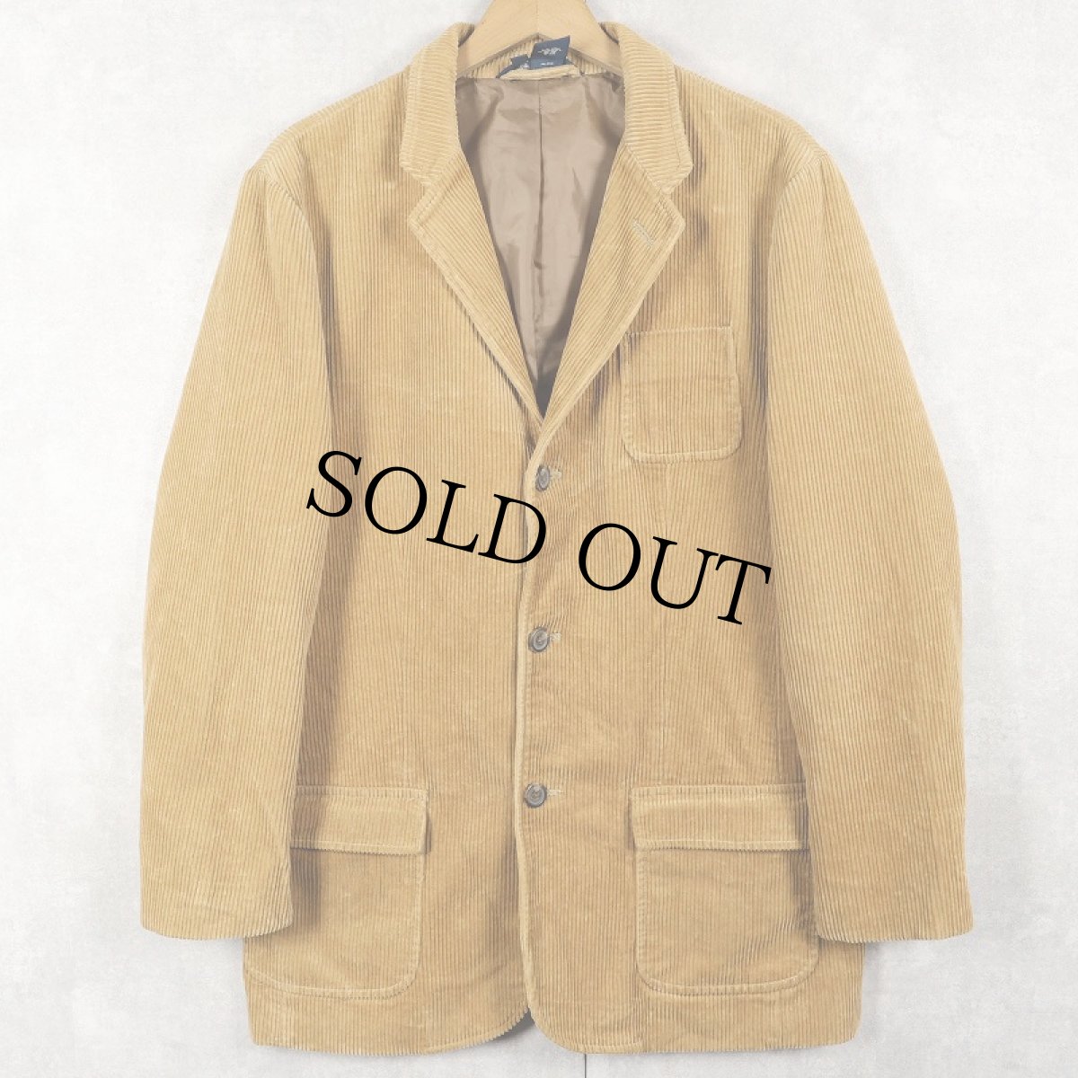画像1: POLO Ralph Lauren エルボーパッチ付き 太畝 コーデュロイテーラードジャケット XL (1)