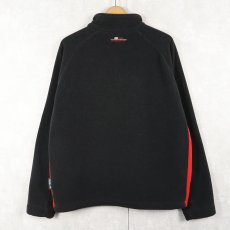 画像2: 90's POLO Ralph Lauren ロゴ刺繍 ハーフジップ フリースジャケット BLACK M (2)
