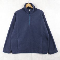 画像1: 90's Patagonia USA製 ハーフジップフリースジャケット NAVY L (1)