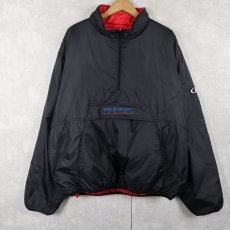 画像3: 90's POLO SPORT Ralph Lauren ロゴパッチ付き 中綿入り リバーシブルプルオーバージャケット RED×BLACK  XXL (3)