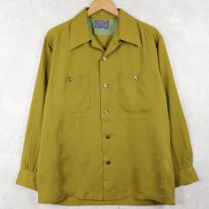 画像1: 60's PENDLETON オープンカラーウールシャツ M (1)