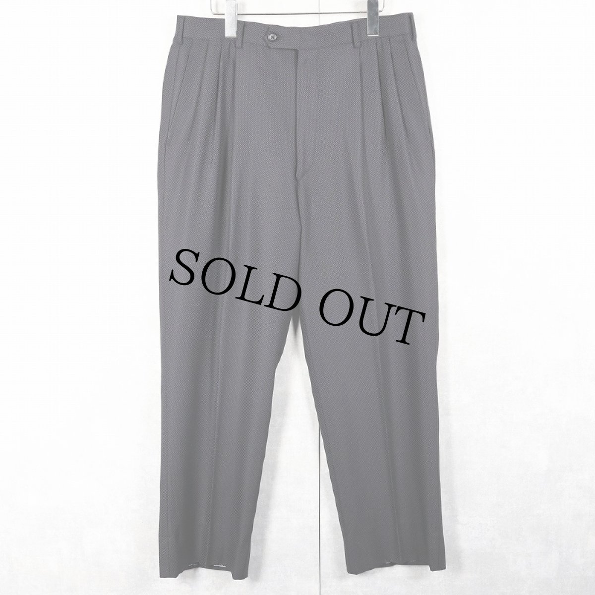 画像1: 90's 柄織り 2タックスラックス BLACK W35 (1)