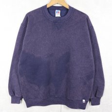 画像1: 90's〜 RUSSELL ATHLETIC USA製 前V ブリーチスウェット NAVY XL (1)