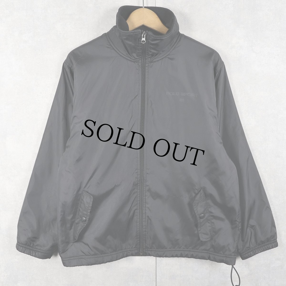 画像2: 90's POLO SPORT Ralph Lauren ロゴプリント ソフトシェルジップジャケット BLACK L (2)