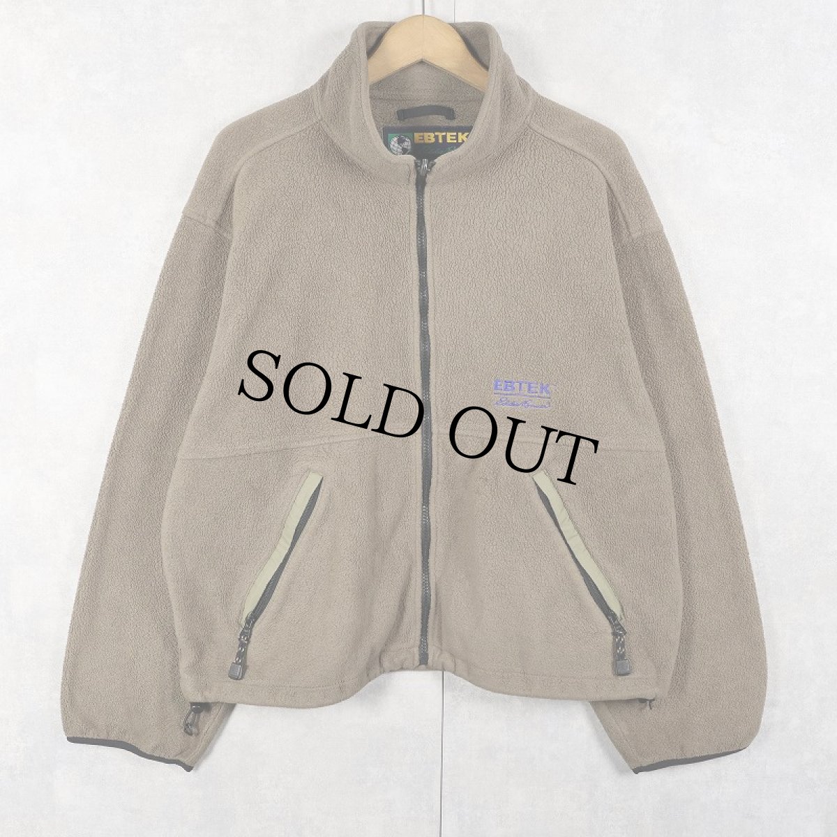 画像1: 90's Eddie Bauer EBTEK USA製 ロゴ刺繍 フリースジップジャケット M (1)