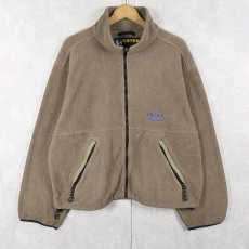 画像1: 90's Eddie Bauer EBTEK USA製 ロゴ刺繍 フリースジップジャケット M (1)