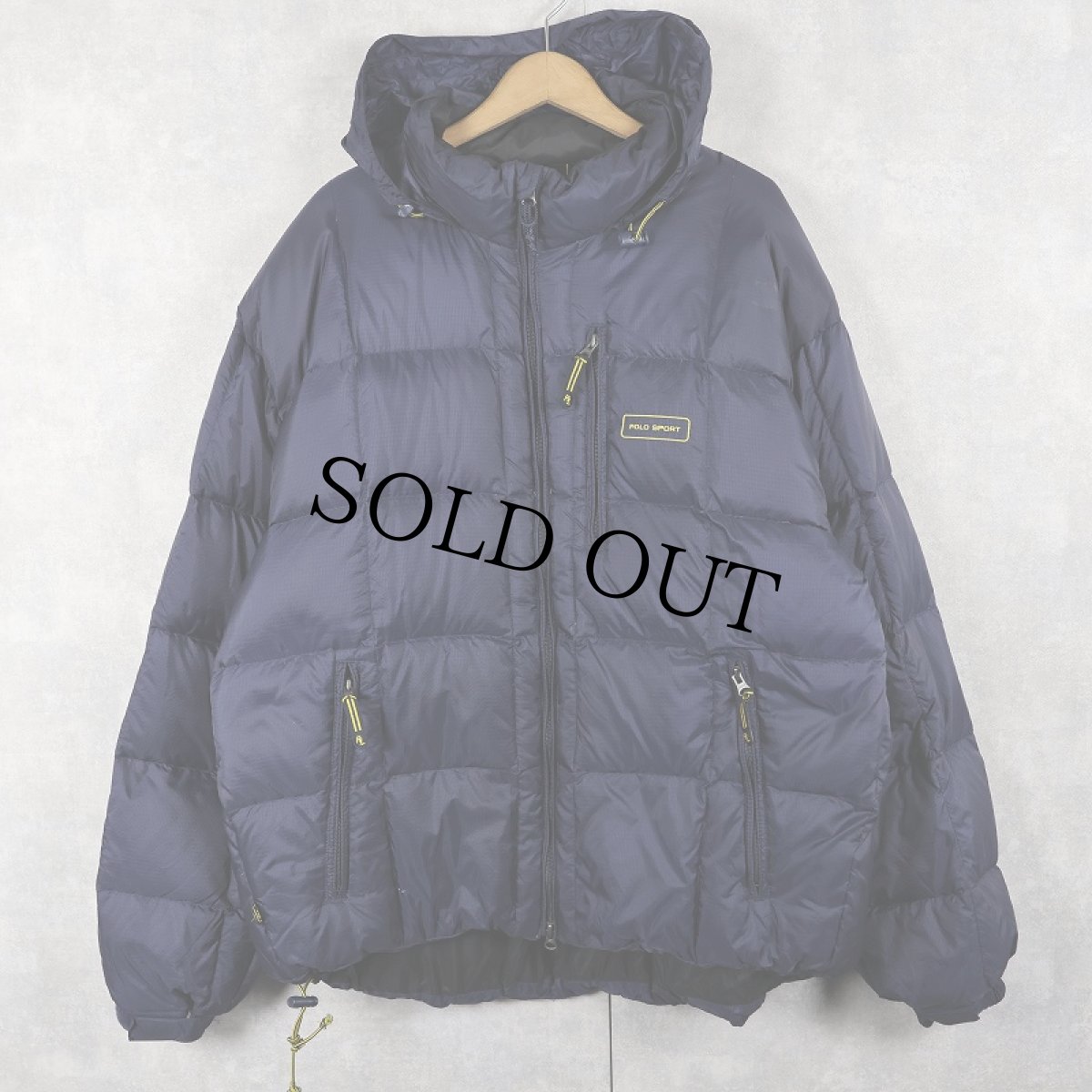 画像1: 90's POLO SPORT Ralph Lauren ロゴ刺繍 キルティングダウンジャケット NAVY XXL (1)