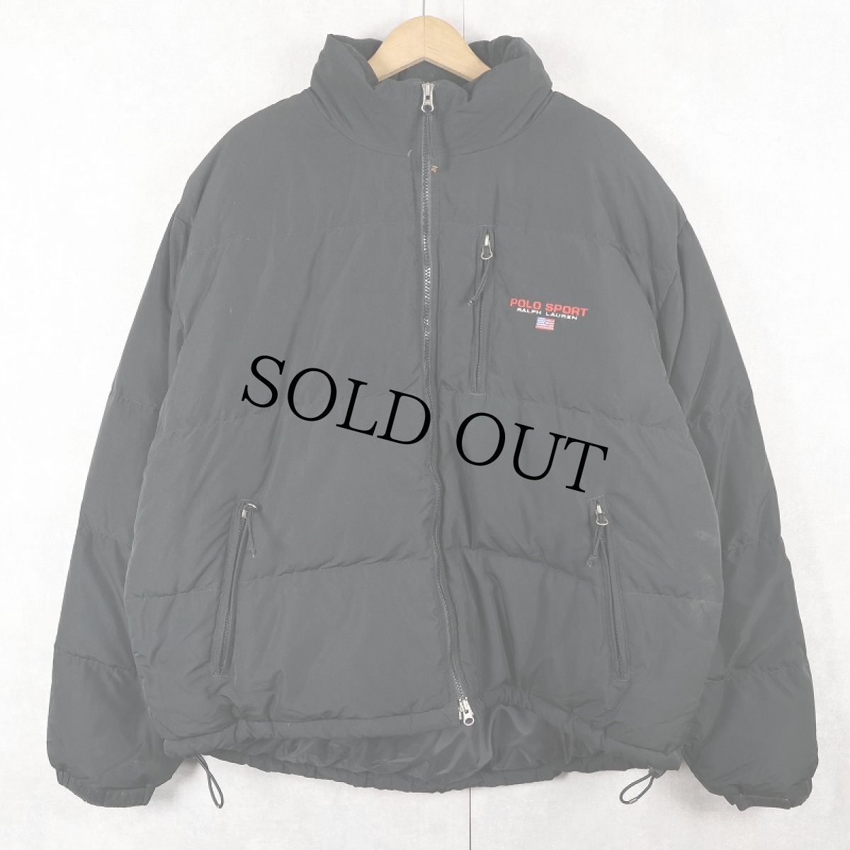 画像1: 90's POLO SPORT Ralph Lauren ロゴ刺繍 ダウンジャケット XXL BLACK (1)
