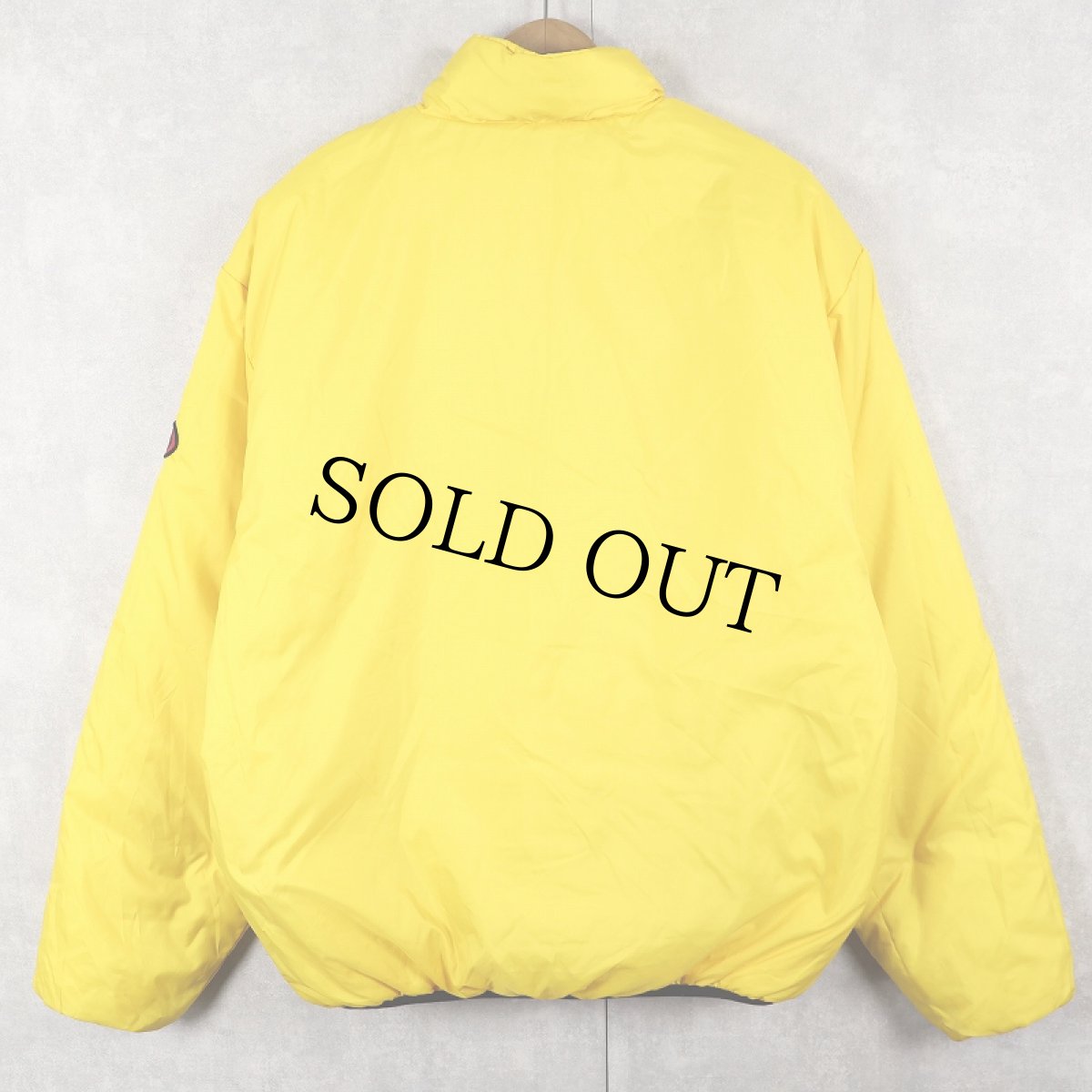 画像4: 90's POLO SPORT Ralph Lauren ロゴパッチ付き 中綿入り リバーシブルプルオーバージャケット L NAVY×YELLOW (4)