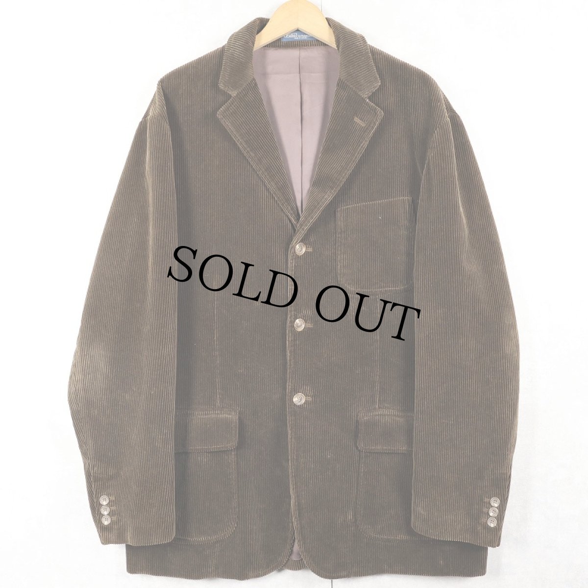 画像1: 90's〜 POLO Ralph Lauren 太畝 コーデュロイテーラードジャケット L (1)