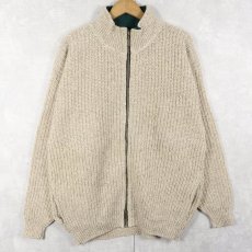 画像1: 90's ALPS USA製 ウール ジップニットセーター L (1)