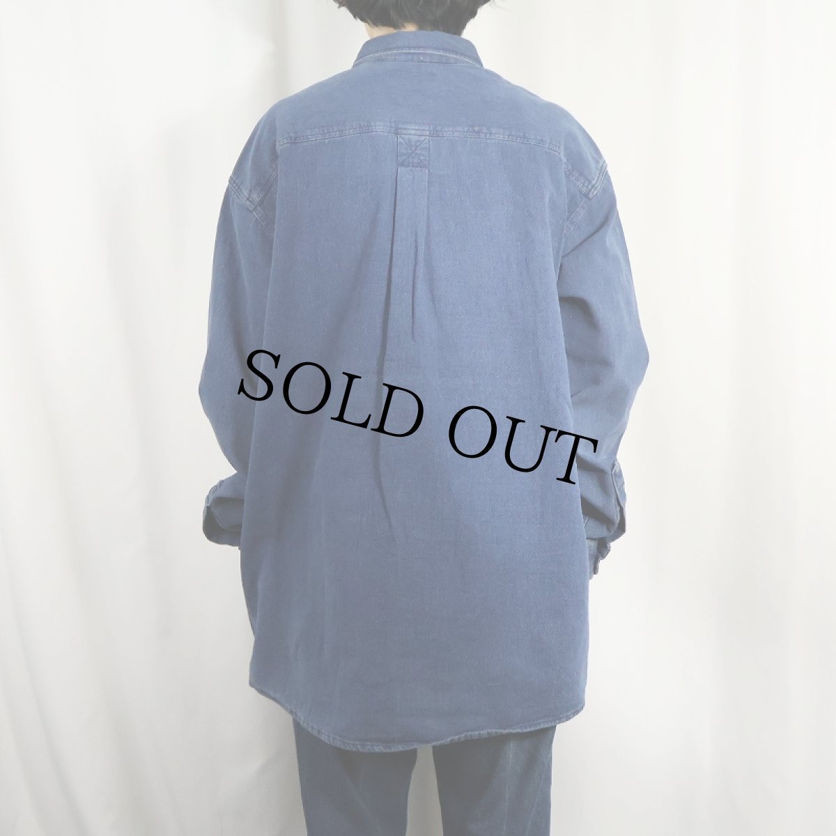 画像3: 80〜90's L.L.Bean USA製 刺子織り インディゴコットンボタンダウンシャツ XL (3)