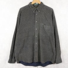画像1: 80〜90's North 44 総柄 コーデュロイボタンダウンシャツ L (1)